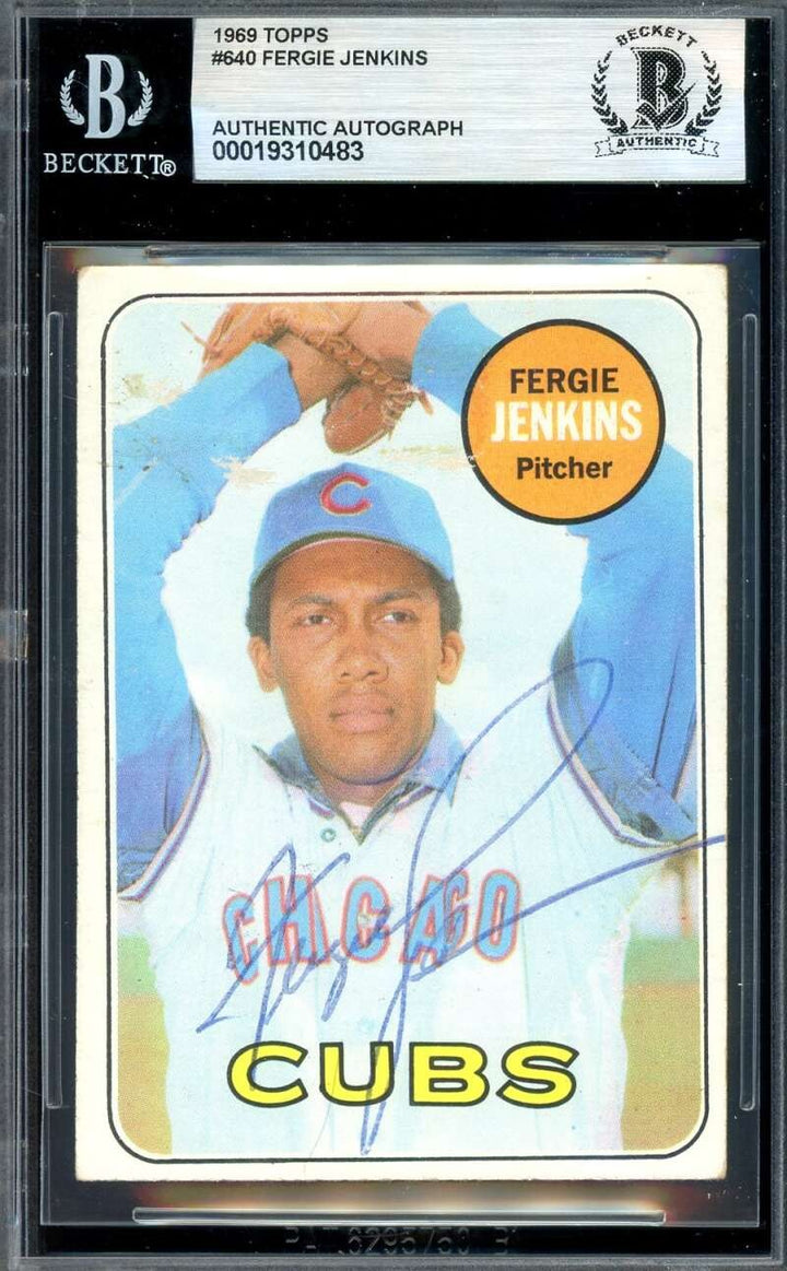 Fergie Jenkins Beckett BAS Vintage Signed 1969 Topps Autograph