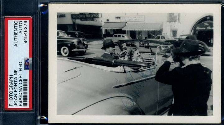 Joan Fontaine PSA DNA Coa Signed Original 1940`s Snapshot Photo Autograph