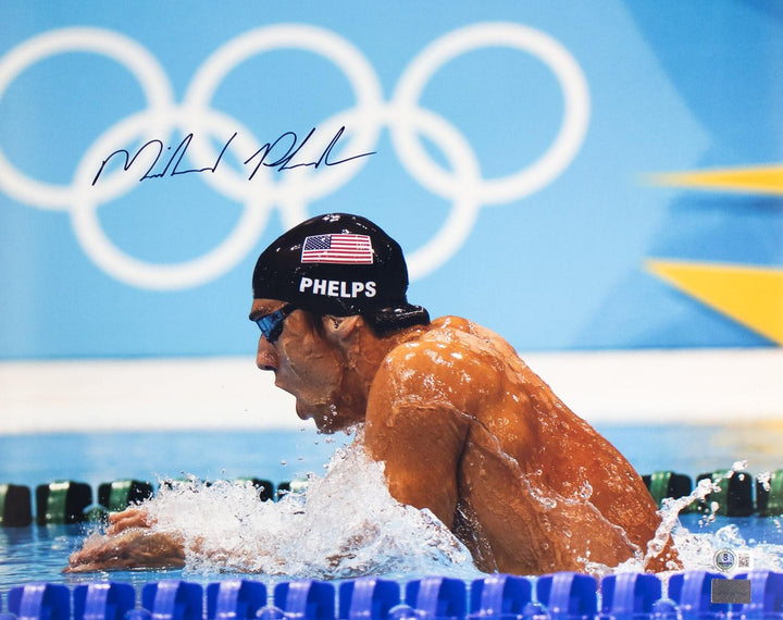Michael Phelps Signed 16x20 USA Swimming Photo BAS