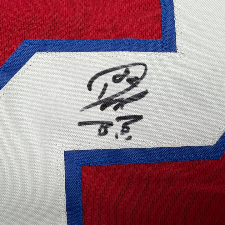 Autographed/Signed Don Beebe Buffalo Red Football Jersey JSA COA