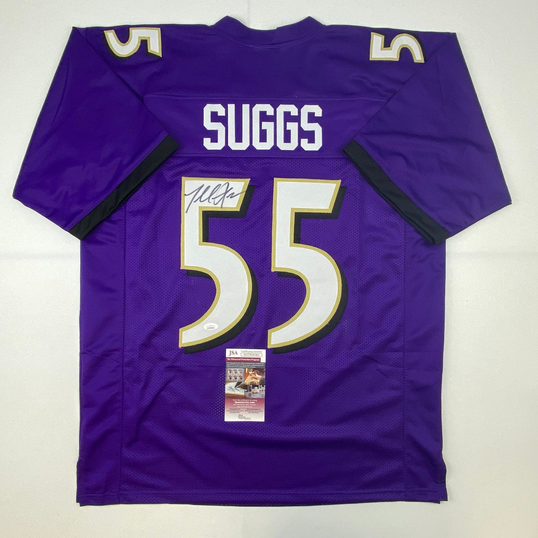 Autographed/Signed Terrell Suggs Baltimore Purple Jersey JSA COA Auto