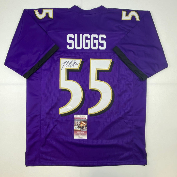 Autographed/Signed Terrell Suggs Baltimore Purple Jersey JSA COA Auto