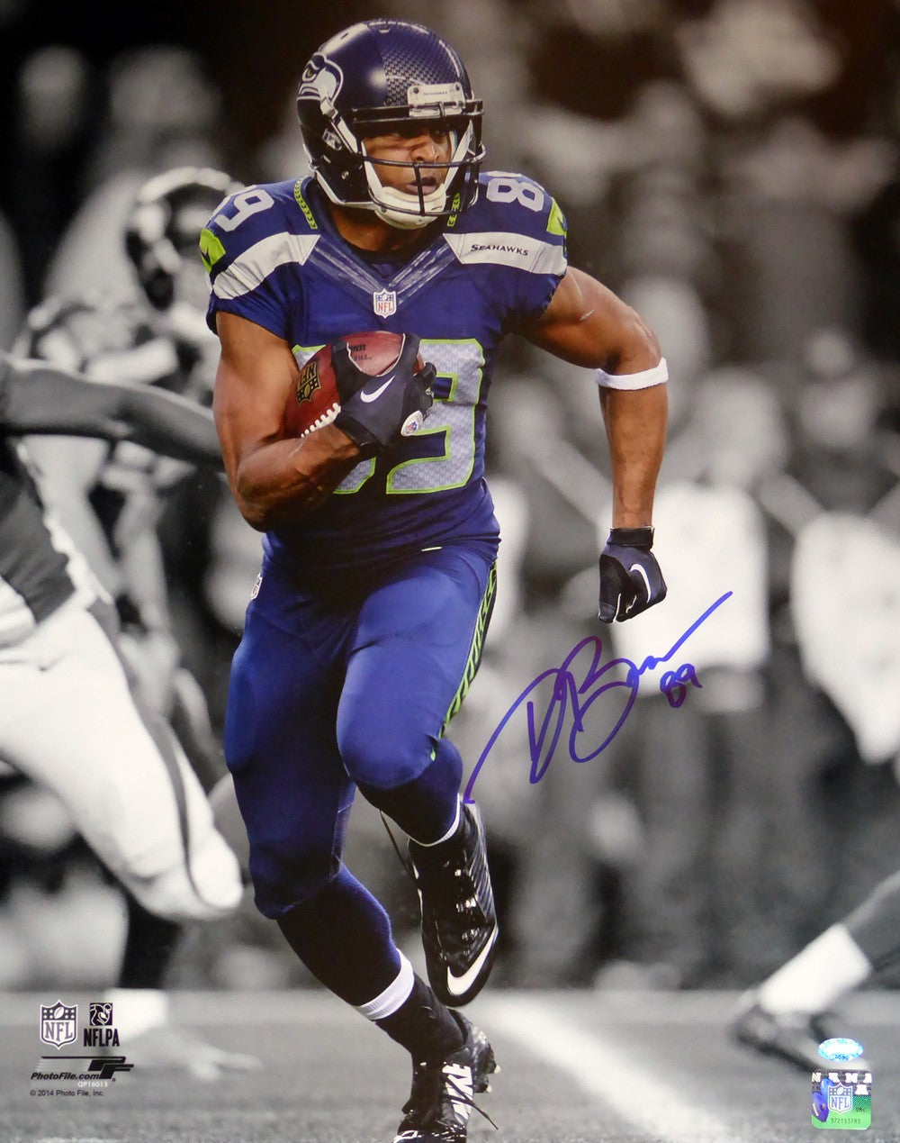 Doug Baldwin Signed 16x20 Photo Seattle Seahawks In Blue MCS Holo