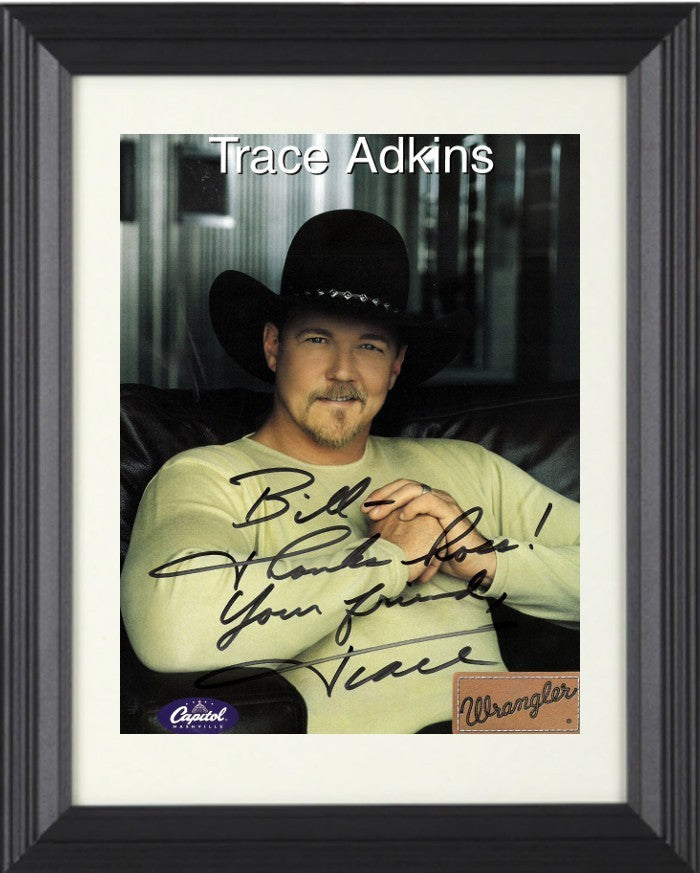 Trace Adkins Signed Capitol Record 8x10 Photo To Bill , Your Friend Framed- COA