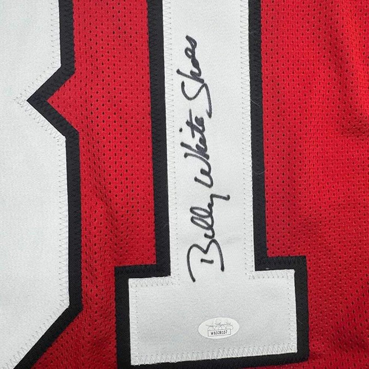Framed Autographed/Signed Billy White Shoes Johnson 35x39 Atlanta Jersey JSA COA