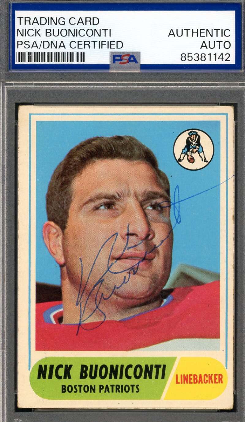 Nick Buoniconti PSA DNA Vintage Signed 1968 Topps Autograph