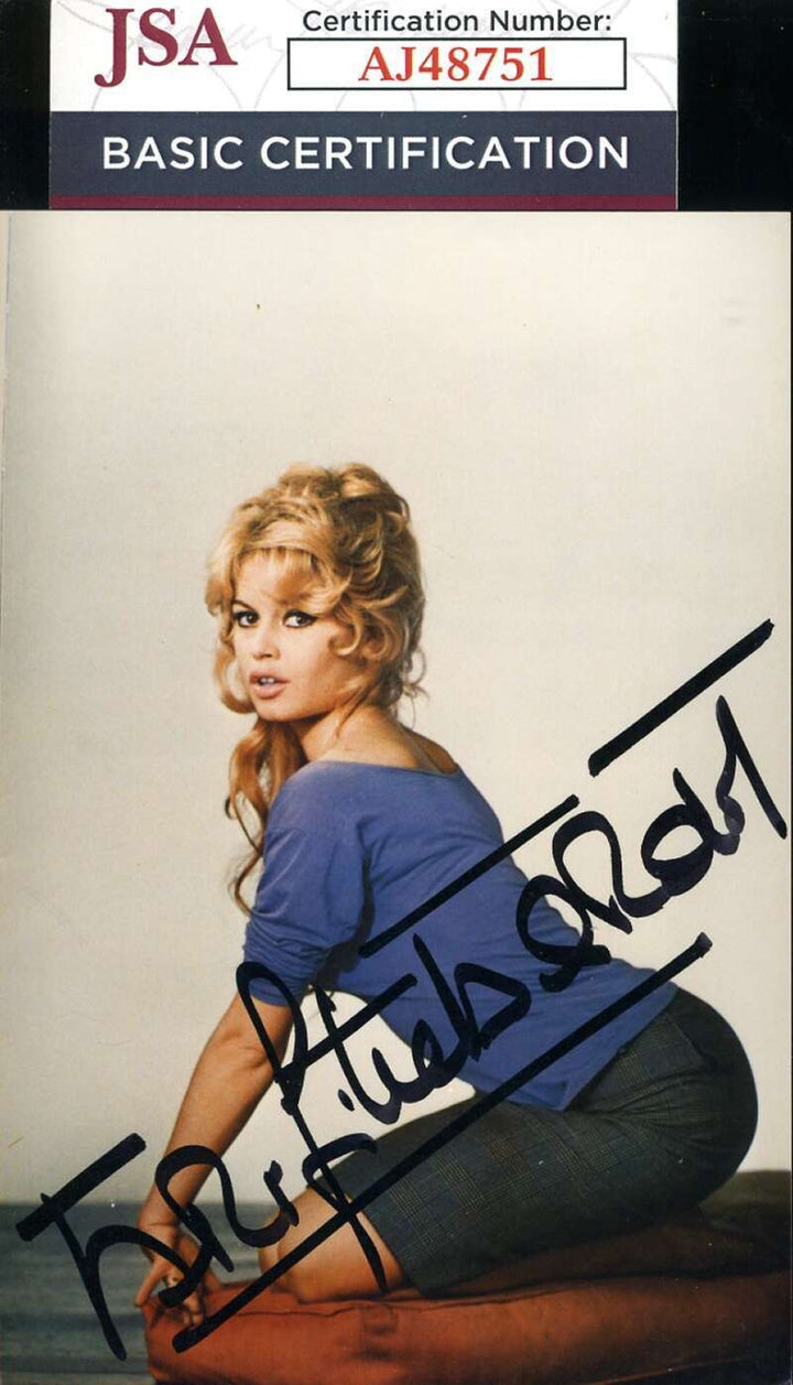 Brigitte Bardot JSA Coa Signed Postcard Photo Autograph