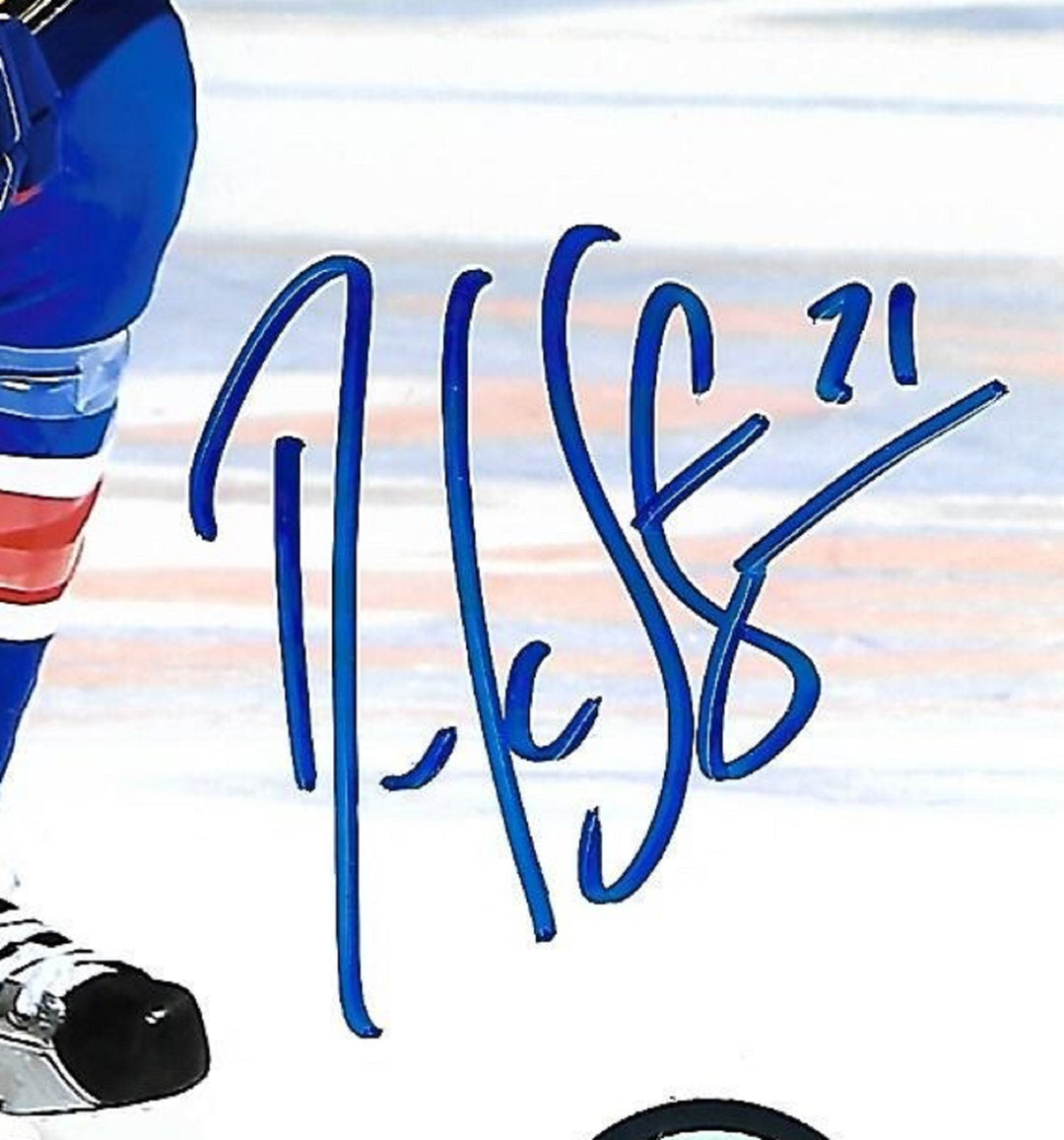 Derek Stepan signed 8x10 photo framed rangers coin autograph ins 21 holo COA