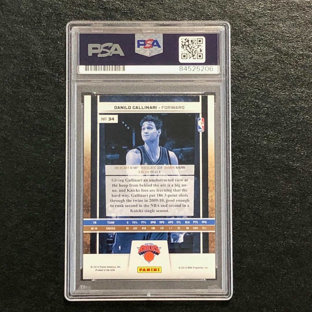 2009-10 Panini Season Update #34 Danilo Gallinari Signed Card AUTO PSA Slabbed K