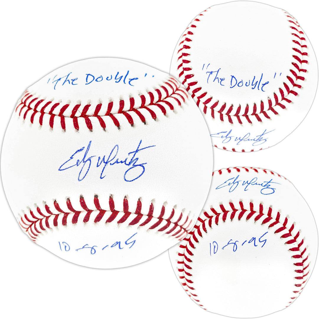 Edgar Martinez Signed MLB Baseball Mariners "The Double 10-9-95" Beckett Wit