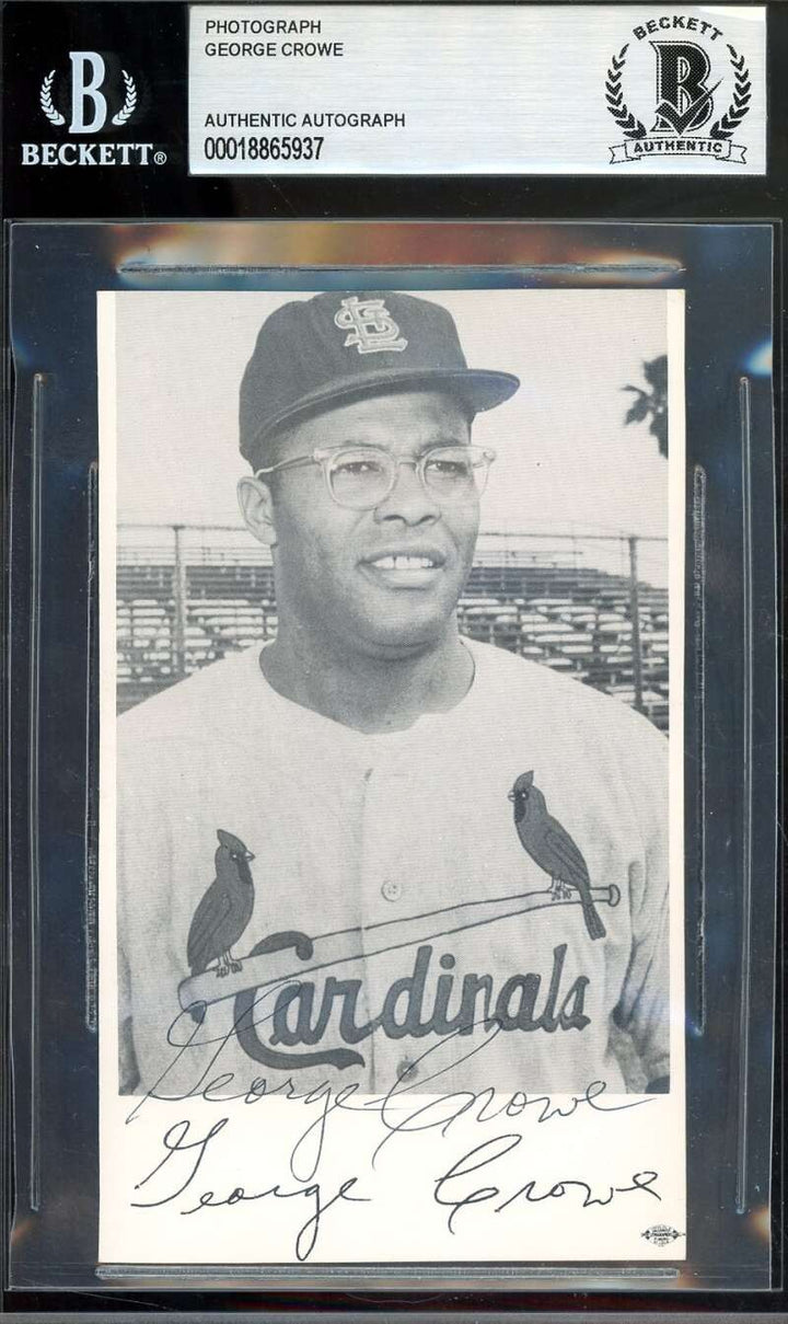 George Crowe Beckett BAS Signed Postcard Photo Autograph Cardinals