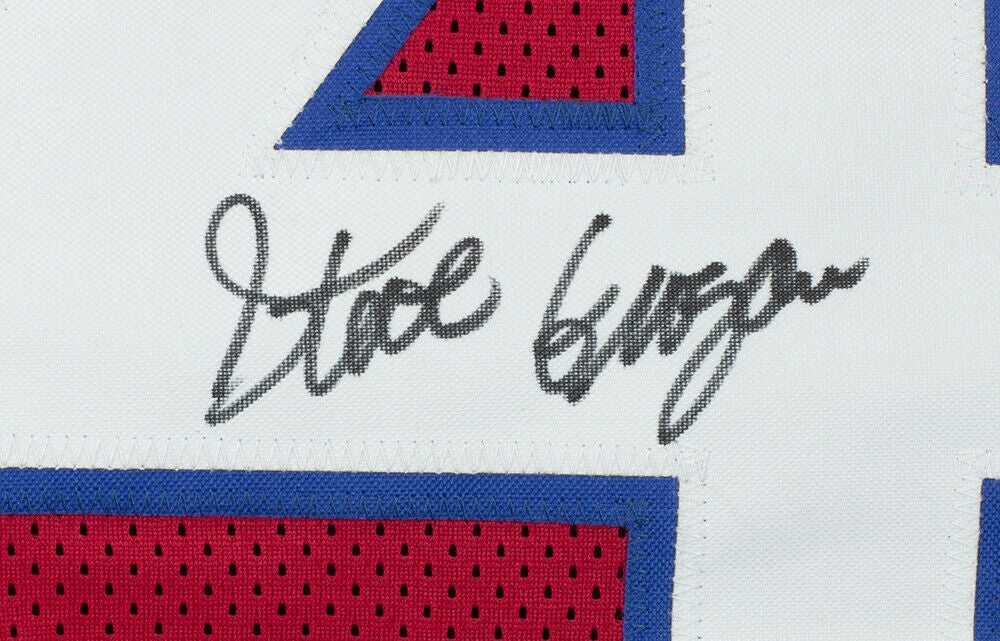 Steve Grogan New England Signed Red Football Jersey JSA Hologram