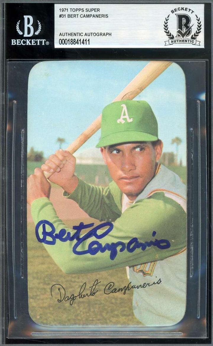 Bert Campaneris Beckett BAS Signed 1971 Topps Super Autograph