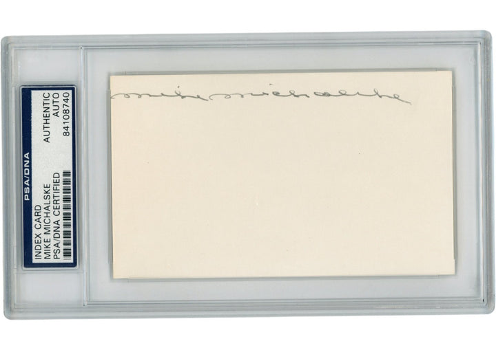 Mike Michalske Autographed/Signed Green Bay Packers Index Card Slabbed PSA 54931