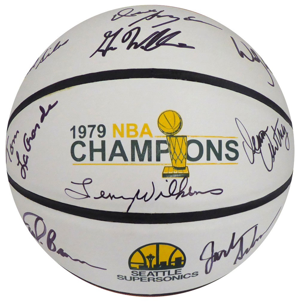 1978-79 NBA Champs Sonics Multi Auto Basketball 9 Sig Fred Brown Lenny Wilkens
