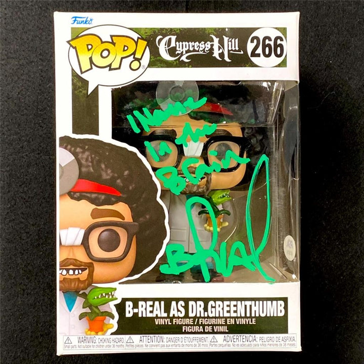 B-Real signed "Insane in the Brain" Dr. Greenthumb Funko Pop! figure auto PSA