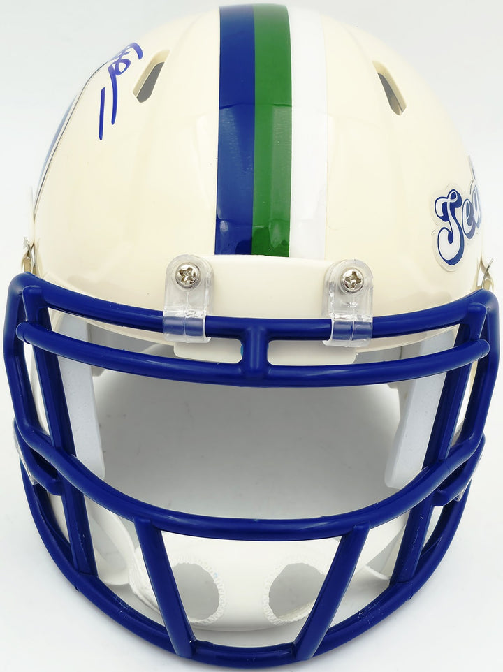 Tory Horton Signed Seattle Seahawks Cream Retro Speed Mini Helmet MCS Holo