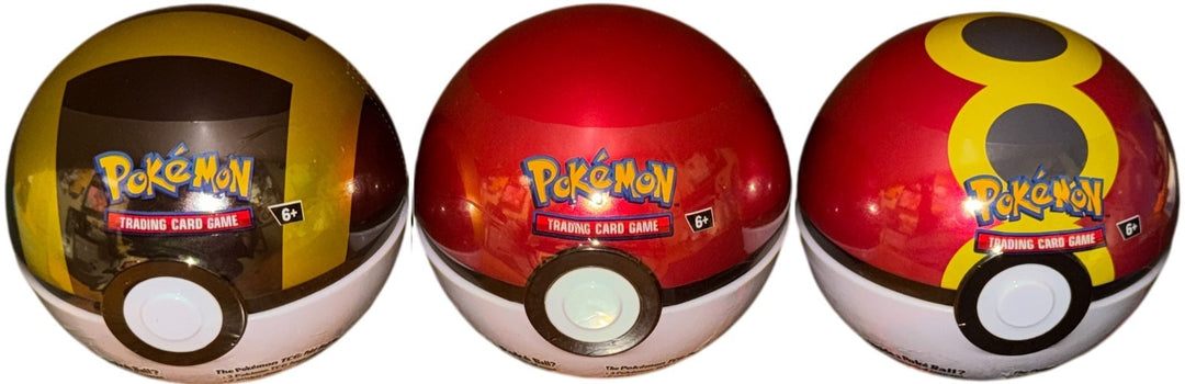 Pokémon TCG L25 PokeBall Tins 9 Booster Packs - Lot Of 3 Tins-New-Factory Sealed
