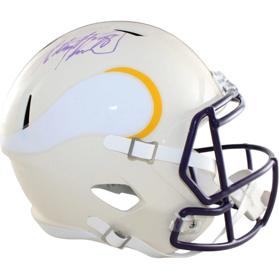 Adrian Peterson Signed Minnesota Vikings Helmet F/S Replica Retro Becket W 58819