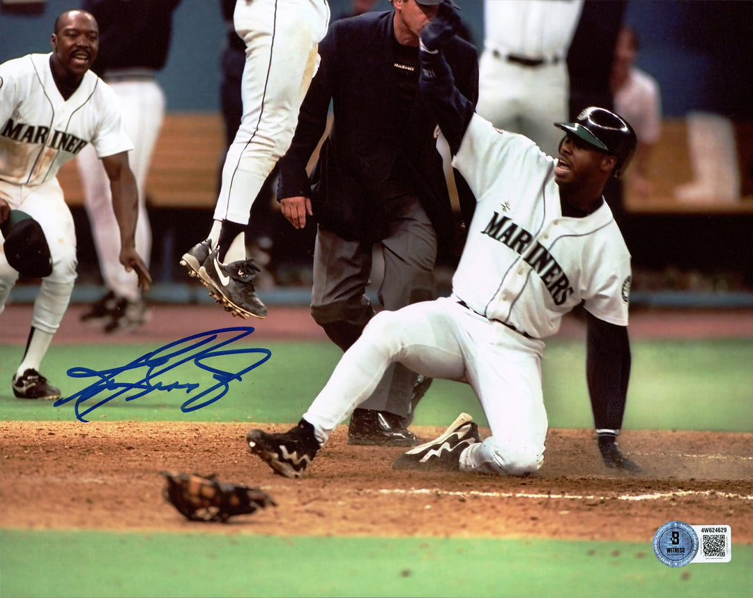 Ken Griffey Jr. Signed 8x10 Photo Seattle Mariners "The Slide" Beckett Witness