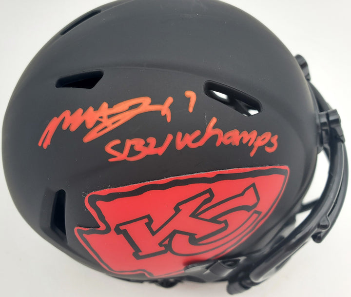 Mecole Hardman Signed Kansas City Chiefs Eclipse Black Speed Mini Helmet Beckett