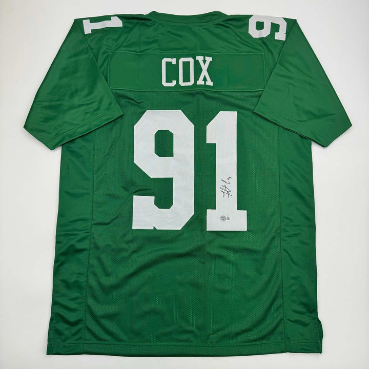 Autographed/Signed Fletcher Cox Philadelphia Kelly Green Jersey BAS COA
