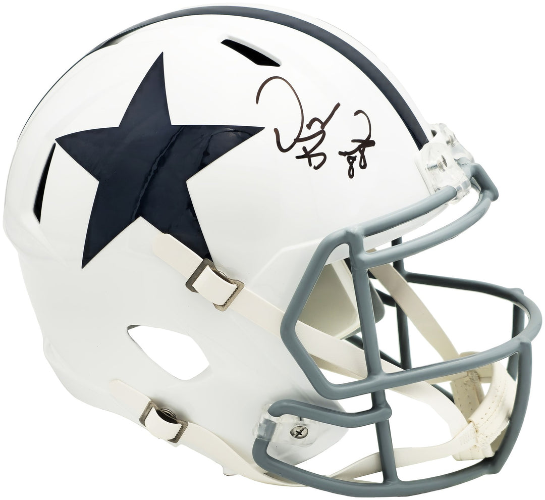 Dez Bryant Auto Cowboys White Throwback Full Size Speed Replica Helmet Beckett