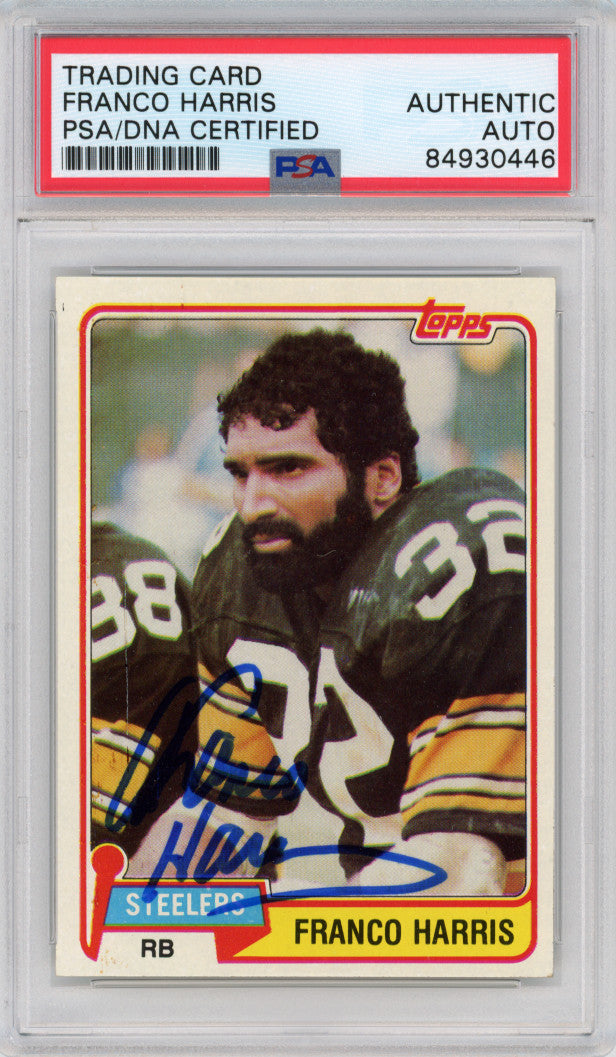 1981 Topps Franco Harris Signed  PSA Authentic Autograph Pittsburgh Steelers
