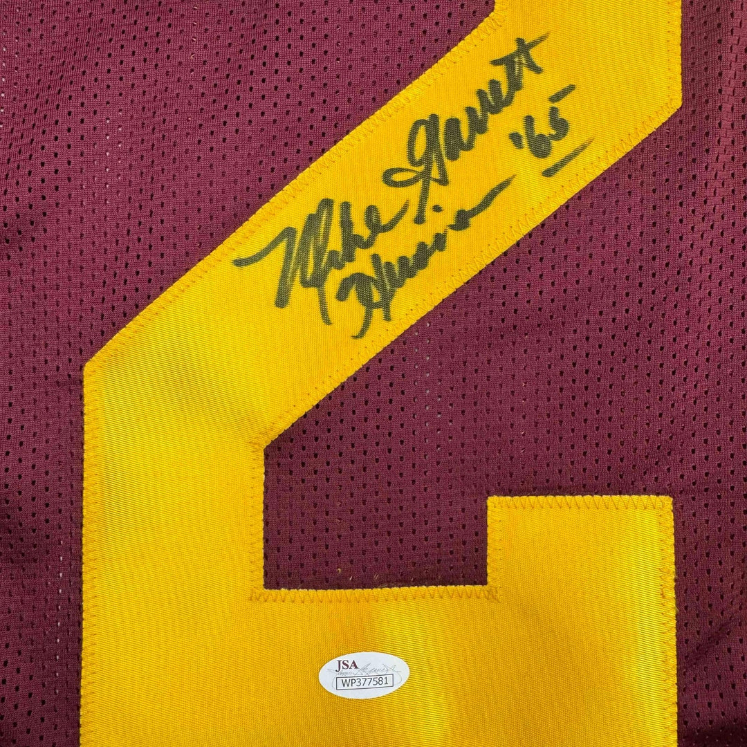 Autographed/Signed Mike Garrett HT 65 USC Red College Football Jersey JSA COA