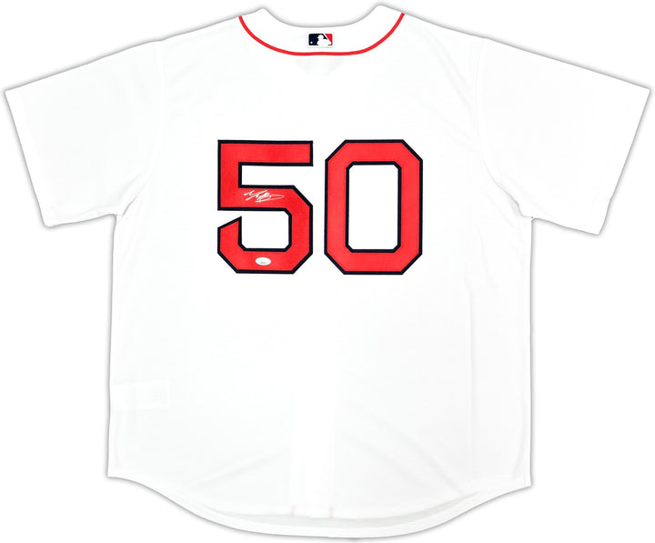 Boston Red Sox Mookie Betts Signed White Nike Jersey Size XL JSA