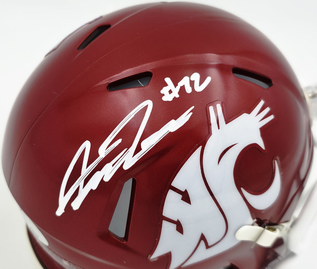 Abraham Abe Lucas Signed Washington State Cougars Crimson Speed Mini Helmet MCS