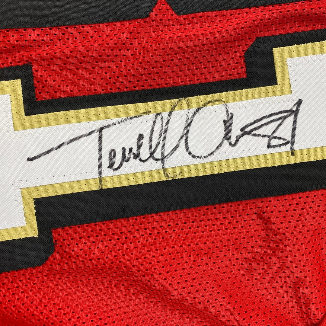 Autographed/Signed Terrell Owens San Francisco Red Football Jersey JSA COA Auto