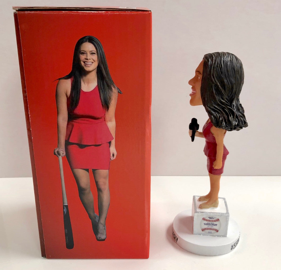 LA Kings/Angels TV host Alex Curry signed Red Ink autograph bobblehead LE /50
