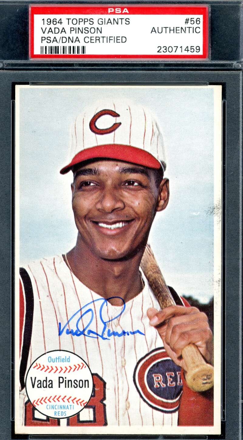 Vada Pinson PSA DNA Signed 1964 Topps Giants Autograph