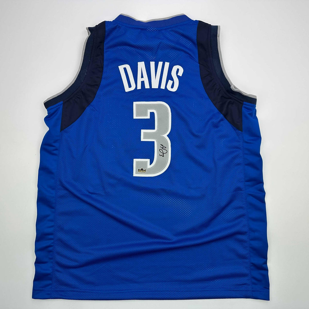 Facsimile Autographed Anthony Davis Dallas Blue Reprint Jersey Size Men's XL