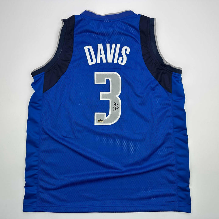 Facsimile Autographed Anthony Davis Dallas Blue Reprint Jersey Size Men's XL