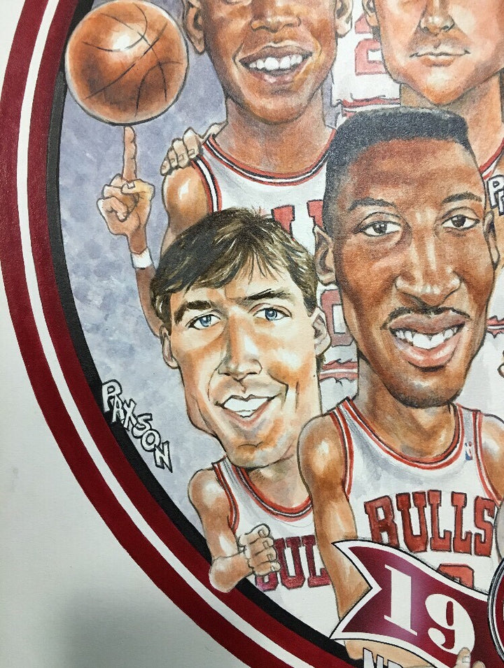 1992 Chicago Bulls NBA Champions Original Petronella Painting Michael Jordan 1/1