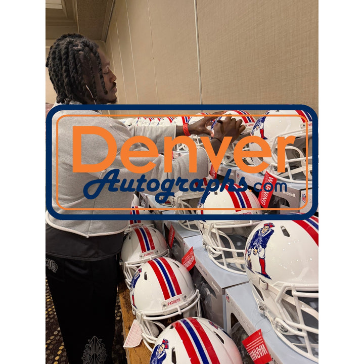AJ Brown Signed New England Patriots 82-89 TB Authentic Helmet Beckett WIT 57975