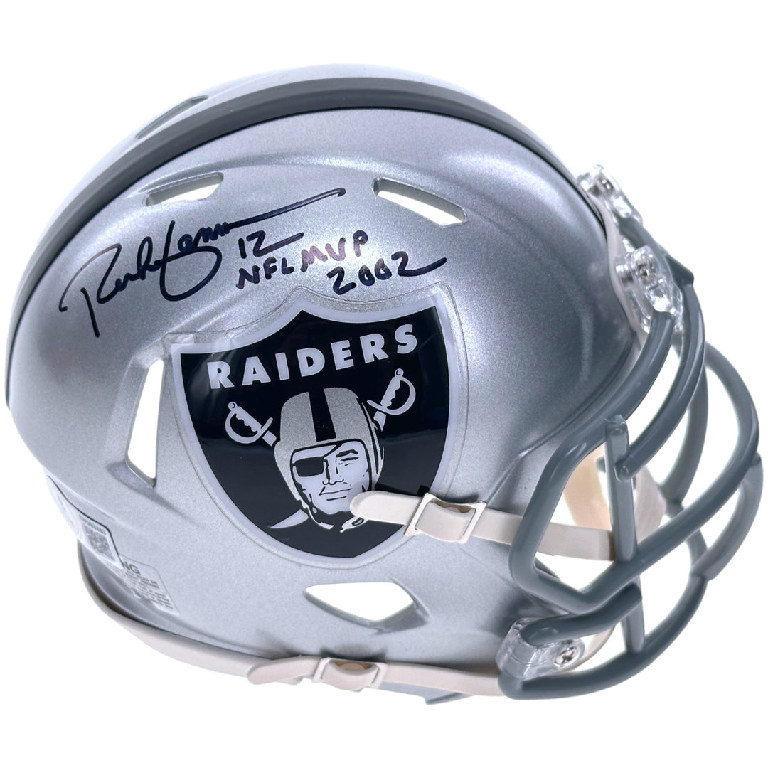 Rich Gannon Signed Las Vegas Raiders Speed Mini Helmet Beckett IGM Autograph