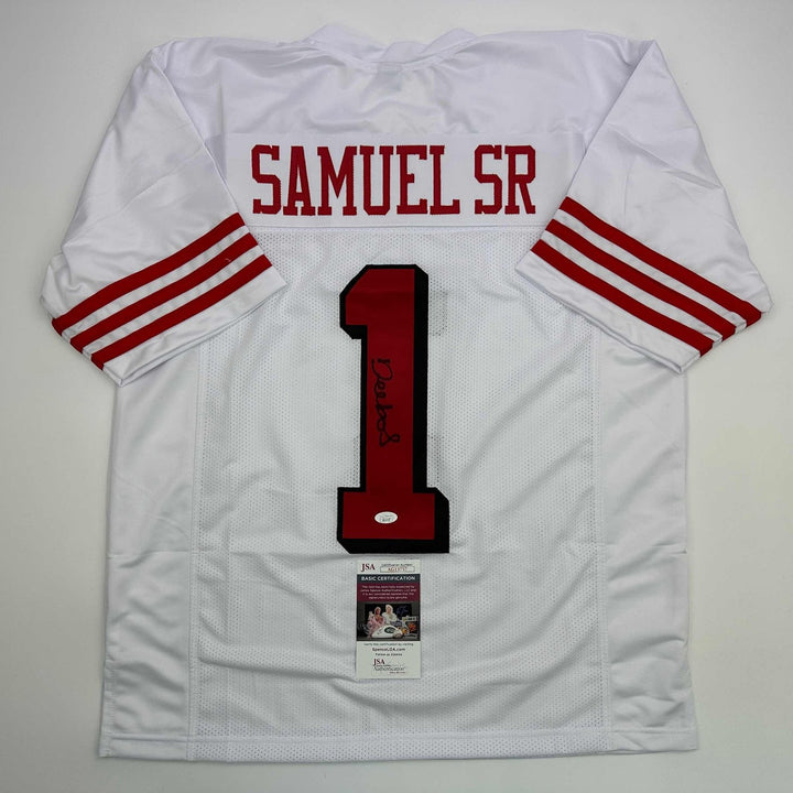 Signed Deebo Samuel Sr. San Francisco White Alternate Jersey JSA COA