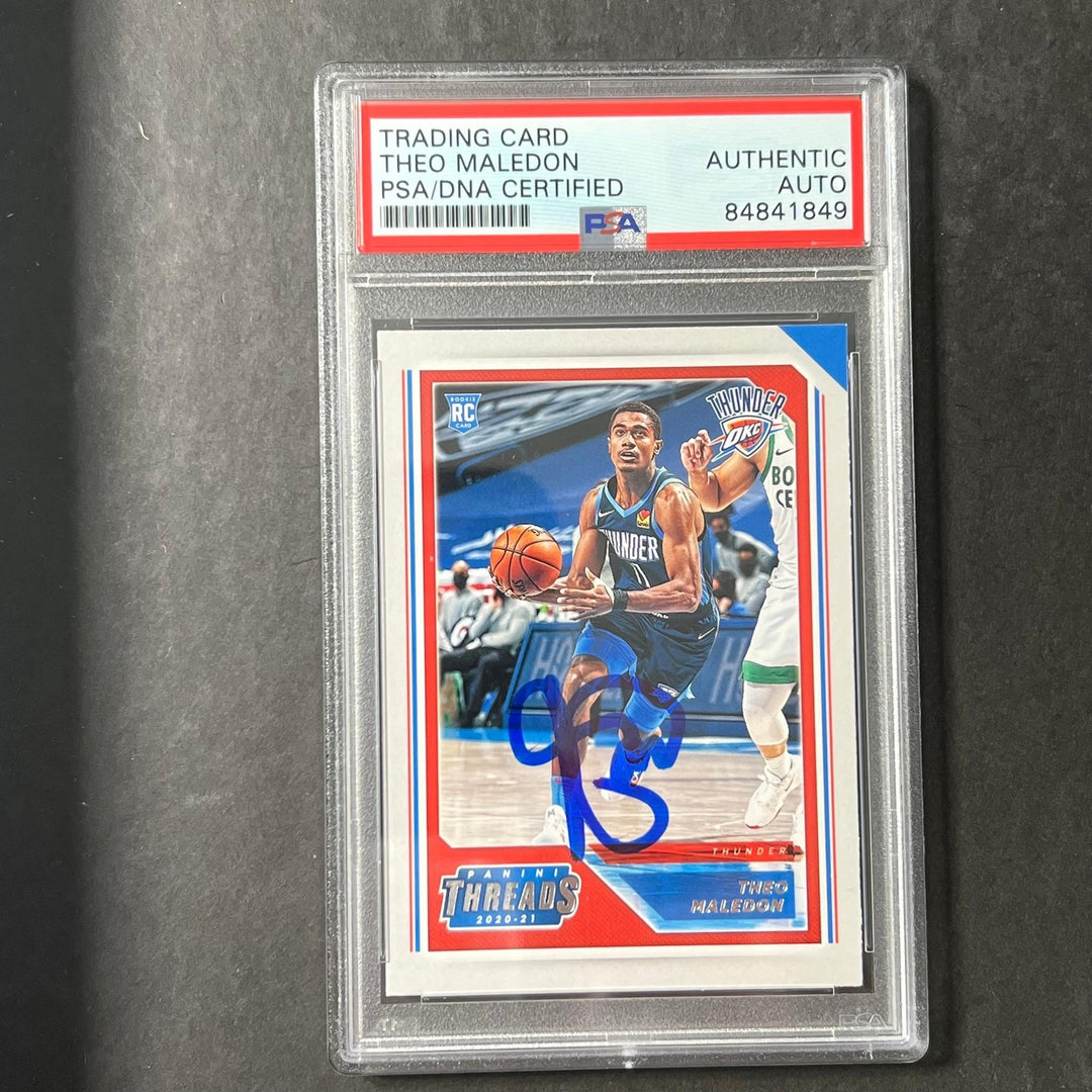 2020-21 Panini Chronicles Threads #99 Theo Maledon Signed Card AUTO PSA/DNA Slab