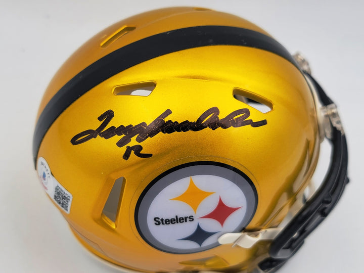 Terry Bradshaw Signed Pittsburgh Steelers Flash Yellow Mini Helmet Beckett