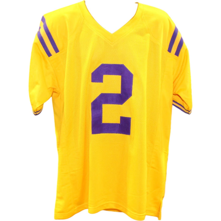 Justin Jefferson Autographed College Style XL Yellow Jersey Beckett WIT 57922