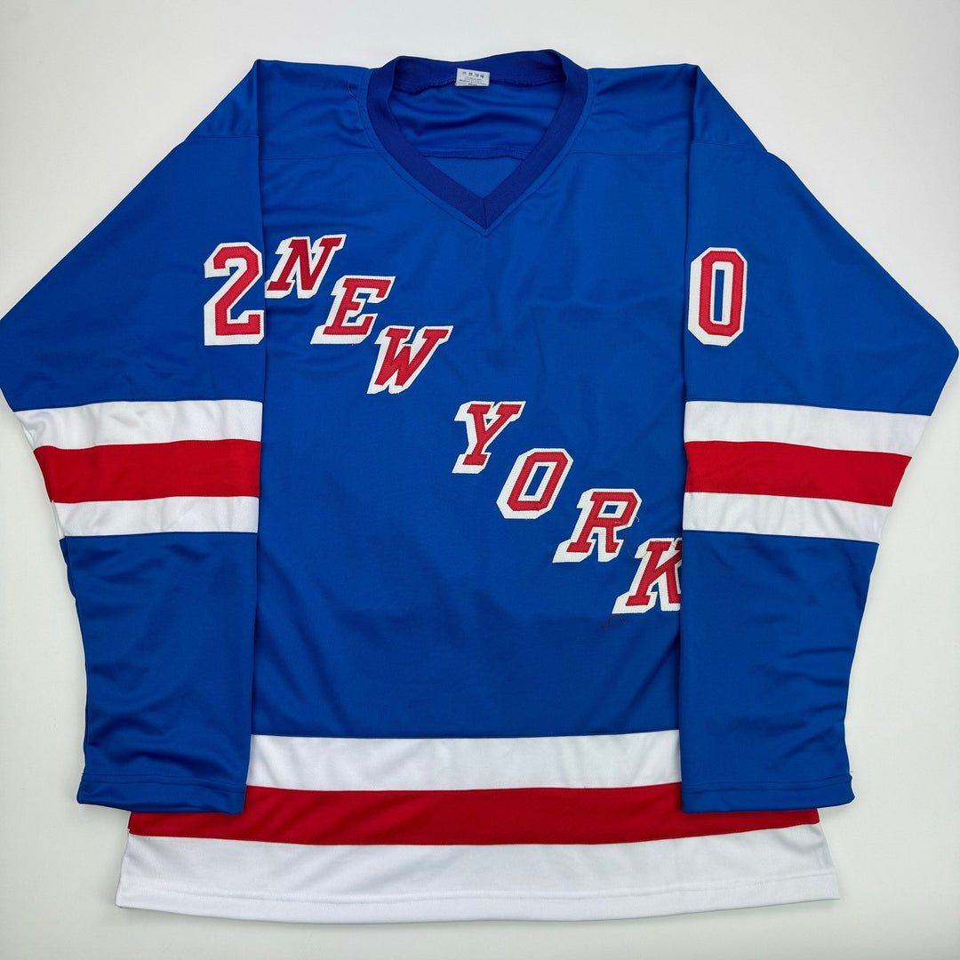 Autographed/Signed Chris Kreider New York Blue Jersey Beckett BAS COA
