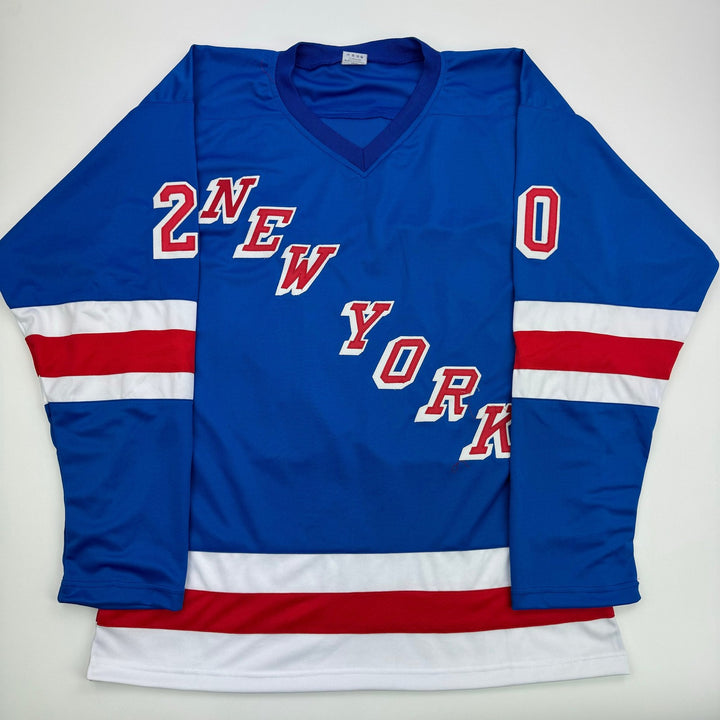 Autographed/Signed Chris Kreider New York Blue Jersey Beckett BAS COA