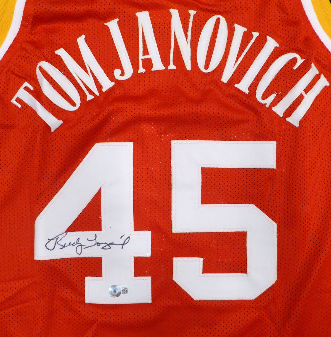 Houston Rockets Rudy Tomjanovich Signed Red Jersey Full Name Beckett #BH51731