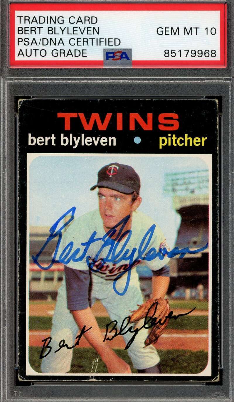 Bert Blyleven Gem Mint 10 PSA DNA Signed 1971 Topps Rookie Autograph