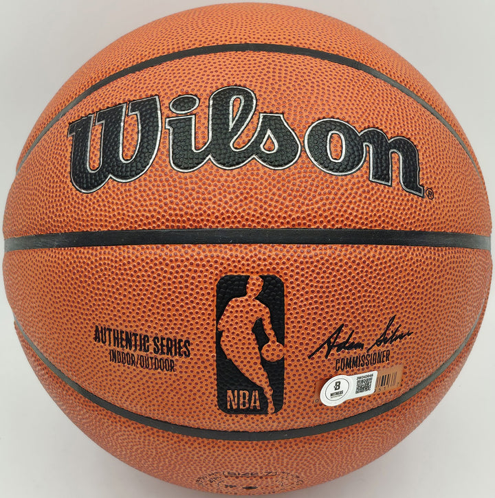 Allen Iverson Auto Authentic Series Indoor/Outdoor Basketball 76ers Beckett Wit