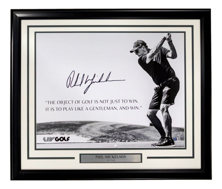 Phil Mickelson Signed Framed 16x20 LIV Golf Photo Steiner CX