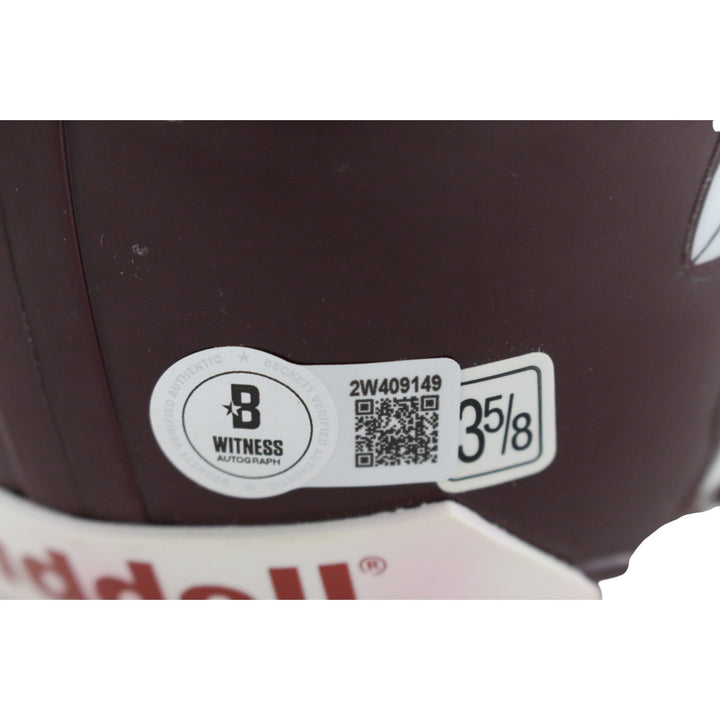 Larry Brown Signed Washington Redskins TB 65-69 VSR4 Mini Helmet Beckett 49223